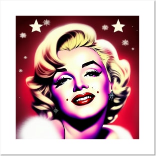 Merry Christmas Vintage Music Queen Marilyn Posters and Art